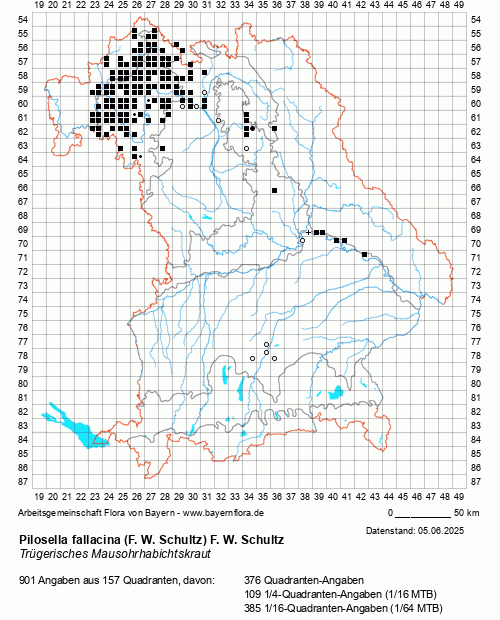 Die Verbreitungskarte zu Pilosella fallacina (F. W. Schultz) F. W. Schultz wird geladen ...