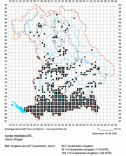 Die Verbreitungskarte zu Carex hostiana DC. wird geladen ...