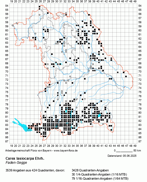 Die Verbreitungskarte zu Carex lasiocarpa Ehrh. wird geladen ...