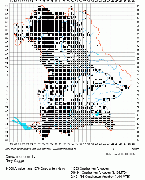 Die Verbreitungskarte zu Carex montana L. wird geladen ...