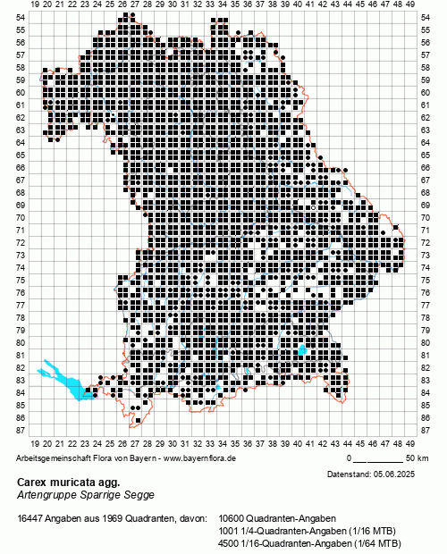 Die Verbreitungskarte zu Carex muricata agg. wird geladen ...