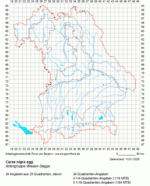 Die Verbreitungskarte zu Carex nigra agg. wird geladen ...