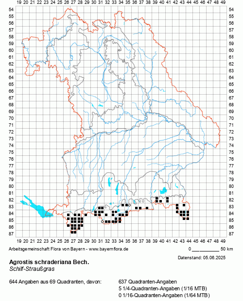 Die Verbreitungskarte zu Agrostis schraderiana Bech. wird geladen ...