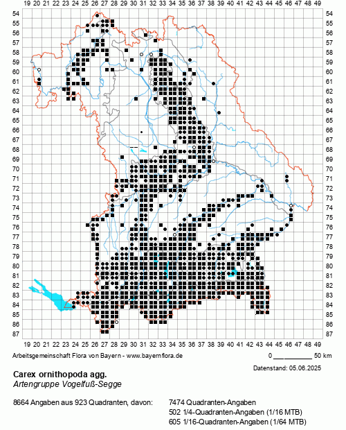 Die Verbreitungskarte zu Carex ornithopoda agg. wird geladen ...