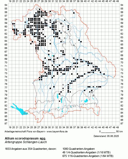 Die Verbreitungskarte zu Allium scorodoprasum agg. wird geladen ...