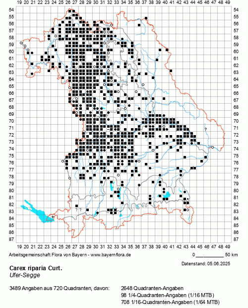 Die Verbreitungskarte zu Carex riparia Curt. wird geladen ...
