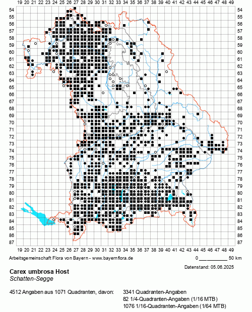 Die Verbreitungskarte zu Carex umbrosa Host wird geladen ...