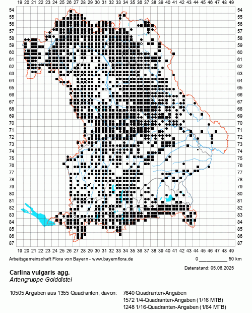Die Verbreitungskarte zu Carlina vulgaris agg. wird geladen ...