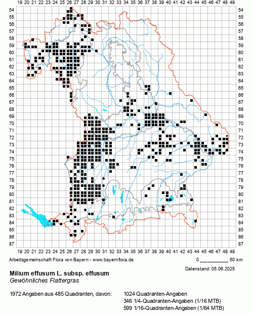 Die Verbreitungskarte zu Milium effusum L. subsp. effusum wird geladen ...