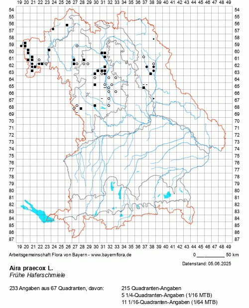 Die Verbreitungskarte zu Aira praecox L. wird geladen ...