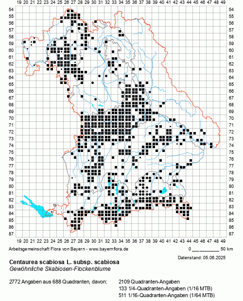 Die Verbreitungskarte zu Centaurea scabiosa L. subsp. scabiosa wird geladen ...