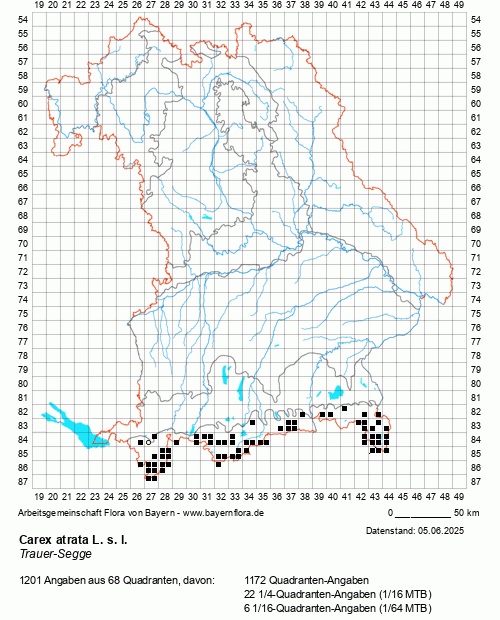 Die Verbreitungskarte zu Carex atrata L. s. l. wird geladen ...