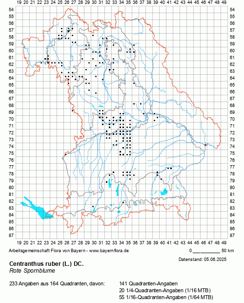 Die Verbreitungskarte zu Centranthus ruber (L.) DC. wird geladen ...