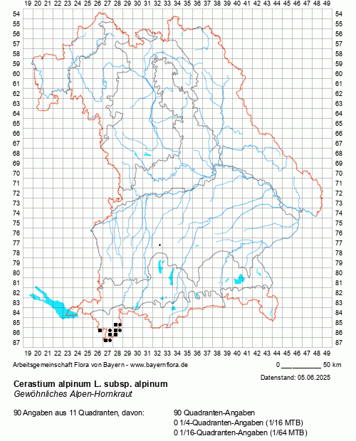 Die Verbreitungskarte zu Cerastium alpinum L. subsp. alpinum wird geladen ...