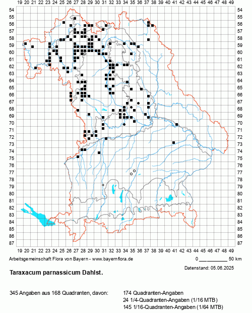 Die Verbreitungskarte zu Taraxacum parnassicum Dahlst. wird geladen ...