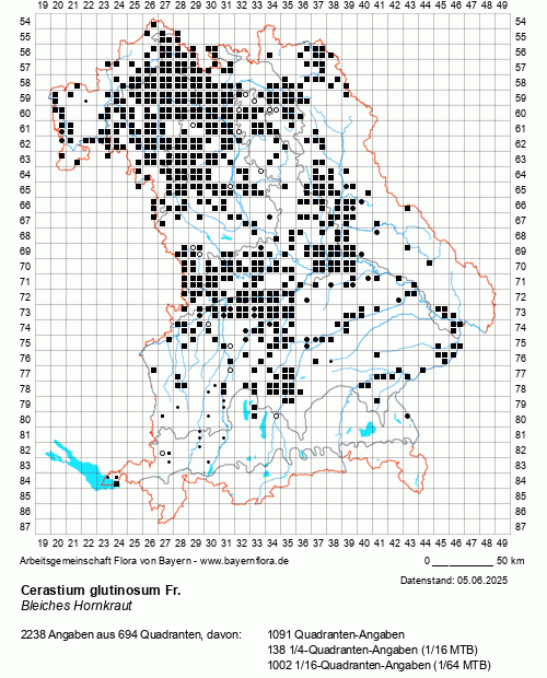 Die Verbreitungskarte zu Cerastium glutinosum Fr. wird geladen ...