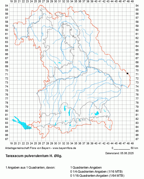 Die Verbreitungskarte zu Taraxacum pulverulentum H. Øllg. wird geladen ...