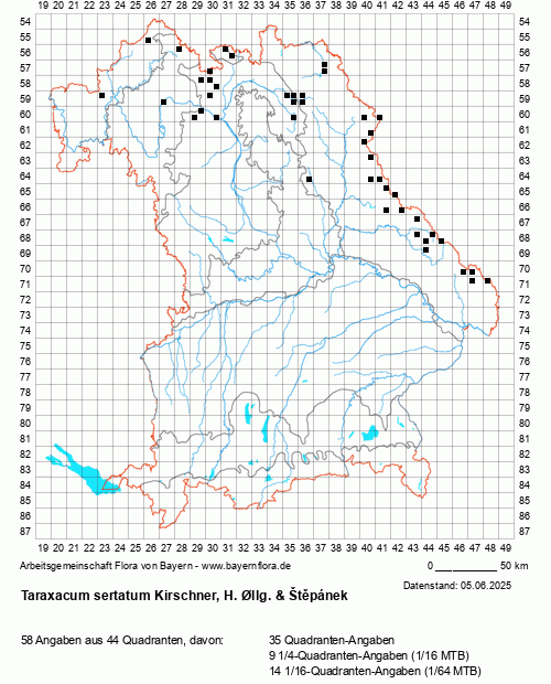Die Verbreitungskarte zu Taraxacum sertatum Kirschner, H. Øllg. & Štěpánek wird geladen ...