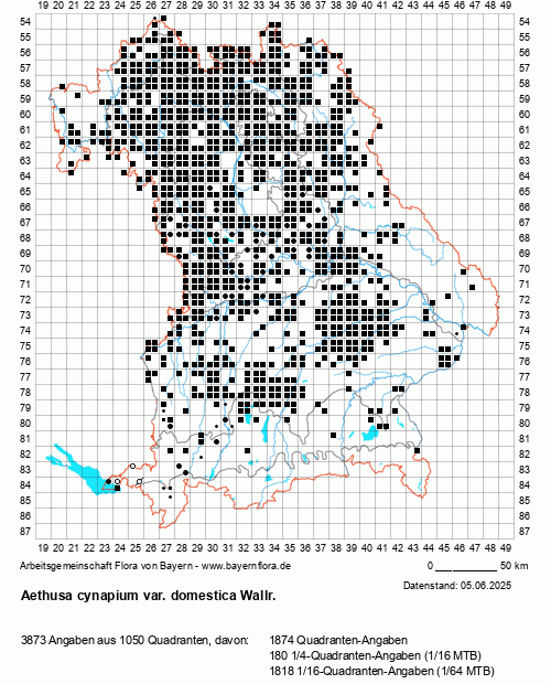 Die Verbreitungskarte zu Aethusa cynapium var. domestica Wallr. wird geladen ...