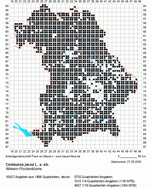 Die Verbreitungskarte zu Centaurea jacea L. s. str. wird geladen ...