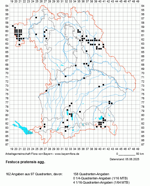 Die Verbreitungskarte zu Festuca pratensis agg. wird geladen ...