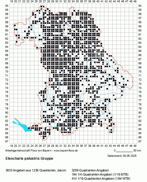 Die Verbreitungskarte zu Eleocharis palustris Gruppe wird geladen ...