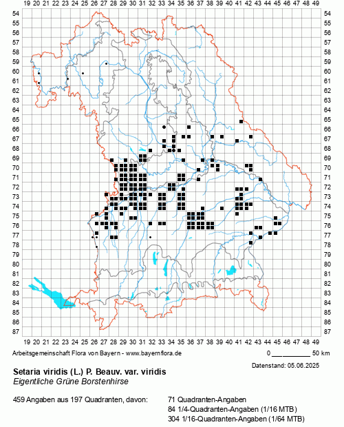 Die Verbreitungskarte zu Setaria viridis (L.) P. Beauv. var. viridis wird geladen ...