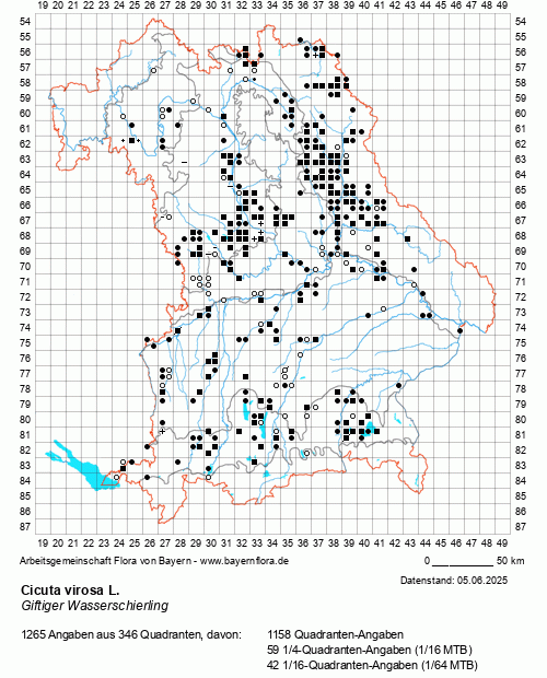 Die Verbreitungskarte zu Cicuta virosa L. wird geladen ...