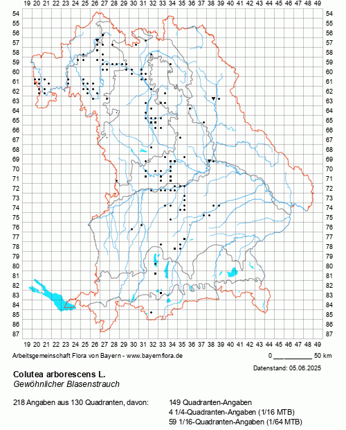 Die Verbreitungskarte zu Colutea arborescens L. wird geladen ...