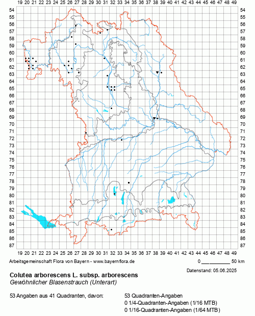 Die Verbreitungskarte zu Colutea arborescens L. subsp. arborescens wird geladen ...