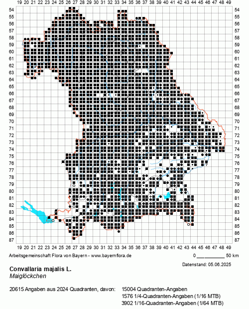 Die Verbreitungskarte zu Convallaria majalis L. wird geladen ...