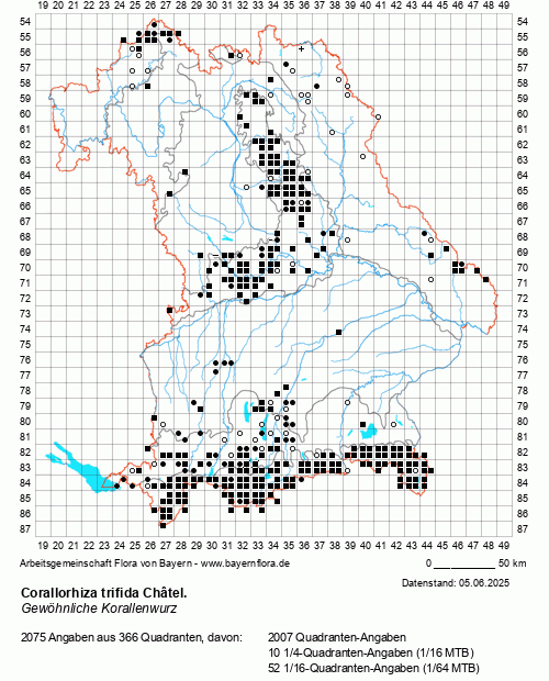 Die Verbreitungskarte zu Corallorhiza trifida Châtel. wird geladen ...