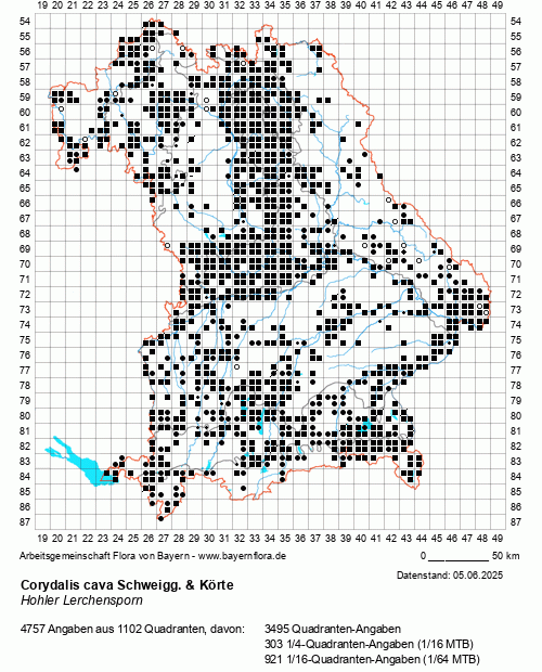 Die Verbreitungskarte zu Corydalis cava Schweigg. & Körte wird geladen ...
