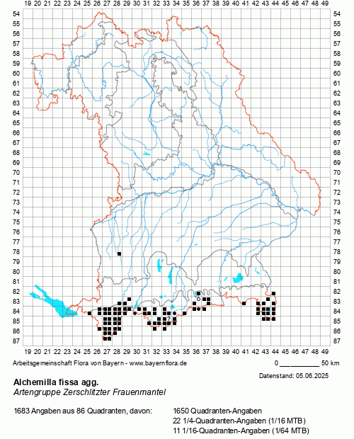 Die Verbreitungskarte zu Alchemilla fissa agg. wird geladen ...
