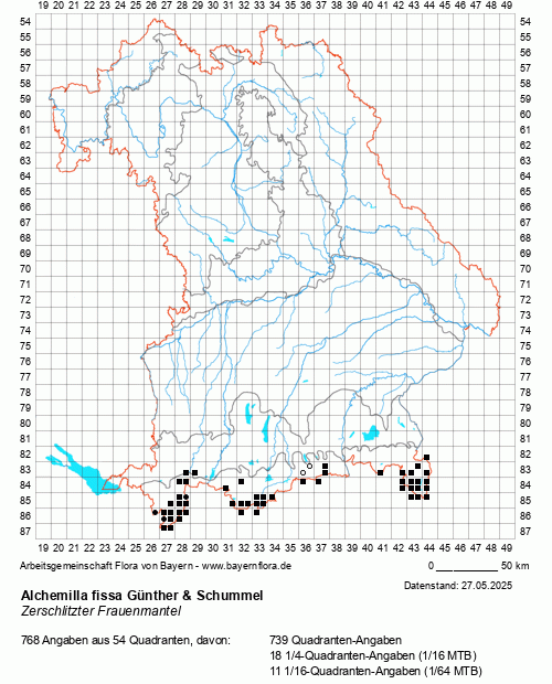 Die Verbreitungskarte zu Alchemilla fissa Günther & Schummel wird geladen ...