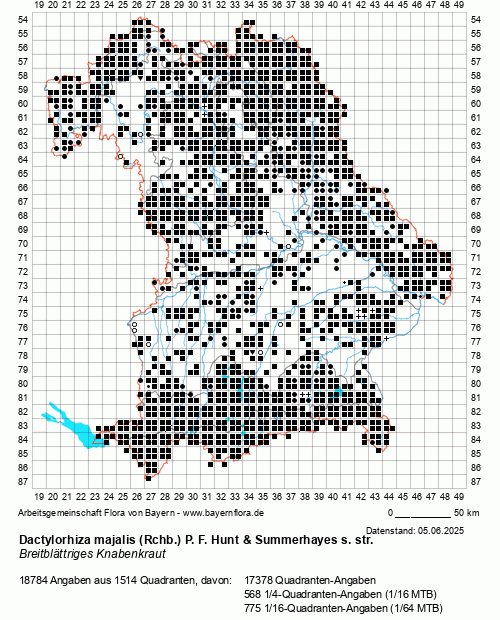Die Verbreitungskarte zu Dactylorhiza majalis (Rchb.) P. F. Hunt & Summerhayes s. str. wird geladen ...