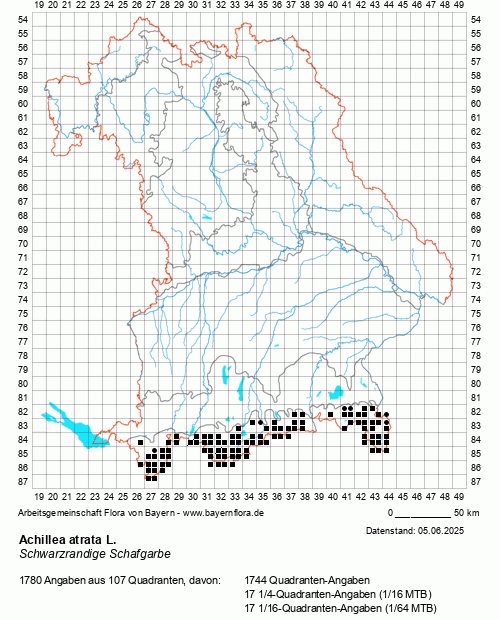 Die Verbreitungskarte zu Achillea atrata L. wird geladen ...