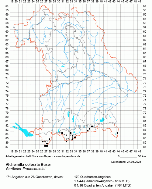 Die Verbreitungskarte zu Alchemilla colorata Buser wird geladen ...