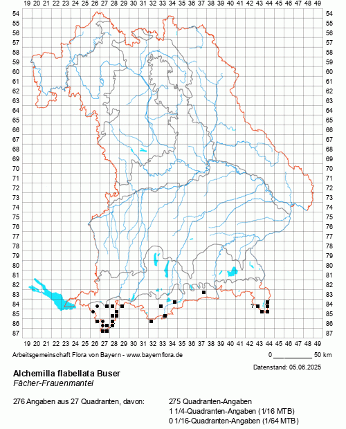 Die Verbreitungskarte zu Alchemilla flabellata Buser wird geladen ...
