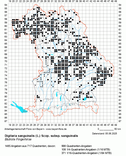 Die Verbreitungskarte zu Digitaria sanguinalis (L.) Scop. subsp. sanguinalis wird geladen ...