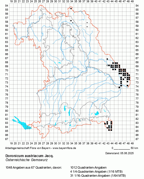 Die Verbreitungskarte zu Doronicum austriacum Jacq. wird geladen ...
