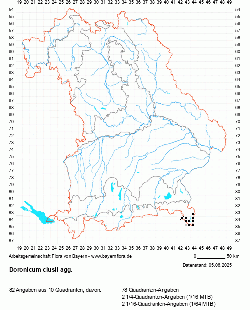 Die Verbreitungskarte zu Doronicum clusii agg. wird geladen ...