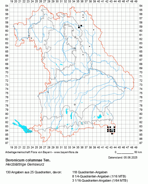 Die Verbreitungskarte zu Doronicum columnae Ten. wird geladen ...