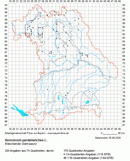 Die Verbreitungskarte zu Doronicum pardalianches L. wird geladen ...