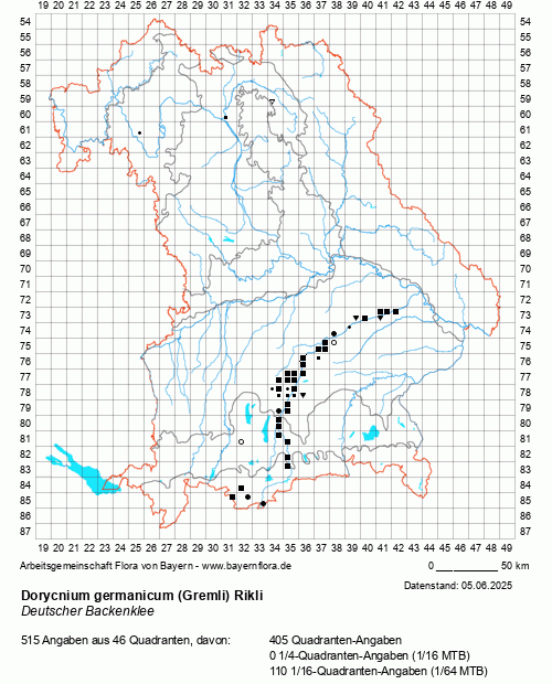 Die Verbreitungskarte zu Dorycnium germanicum (Gremli) Rikli wird geladen ...