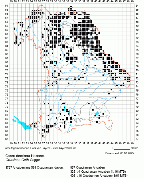 Die Verbreitungskarte zu Carex demissa Hornem. wird geladen ...