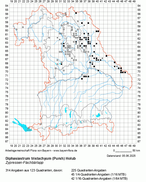 Die Verbreitungskarte zu Diphasiastrum tristachyum (Pursh) Holub wird geladen ...