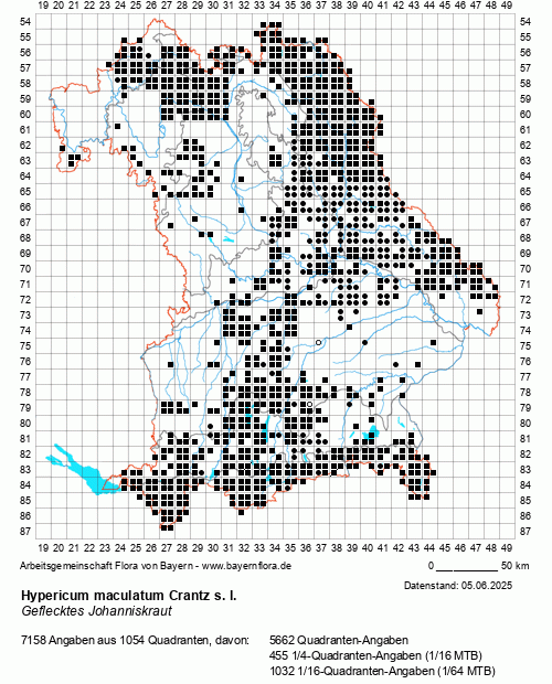 Die Verbreitungskarte zu Hypericum maculatum Crantz s. l. wird geladen ...