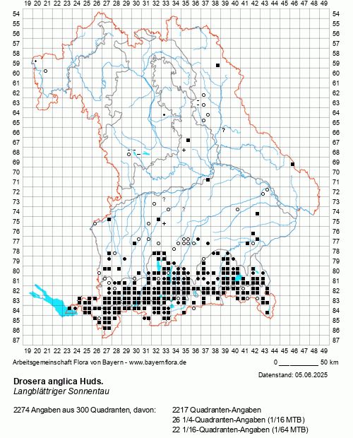 Die Verbreitungskarte zu Drosera anglica Huds. wird geladen ...