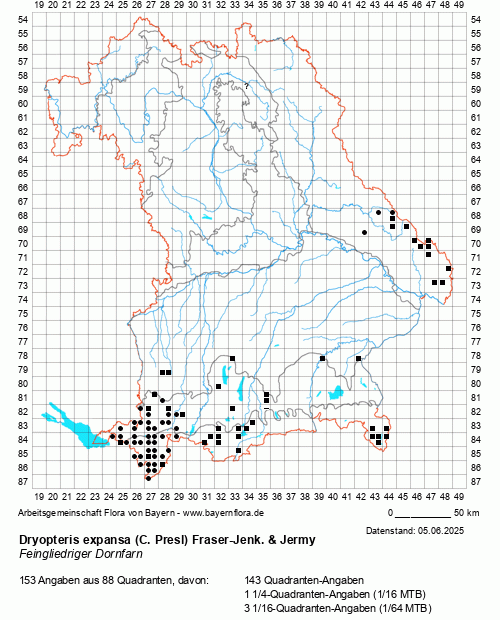 Die Verbreitungskarte zu Dryopteris expansa (C. Presl) Fraser-Jenk. & Jermy wird geladen ...